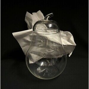 Vintage Anchor Hocking Contemporary Crystal Pear Cookie Apothecary Jar 9"